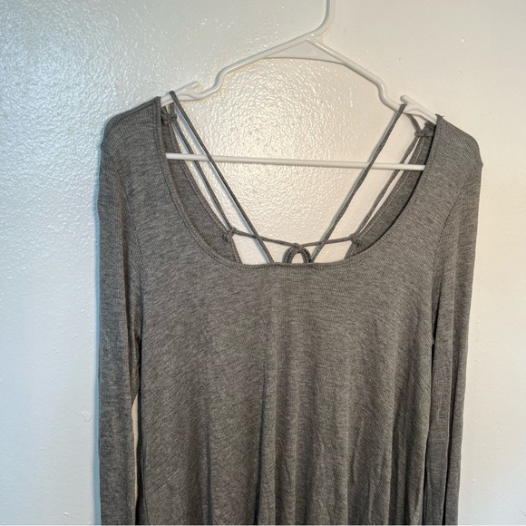 Sweet Claire Ribbed Long Sleeve Top Heather Gray - Picture 2 of 10